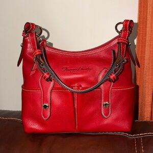 ‼️Dooney & Bourke Red Florentine Leather Small Lucy Hobo Shoulder Bag